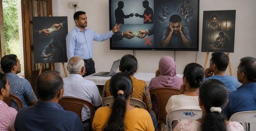 උන්ඩියල් සහ හවාලා වැනි නීතිවිරෝධී මුදල් හුවමාරුවල ඇති අනතුරු පිළිබඳව රටවිරුවන් දැනුවත් කිරීමේ වැඩසටහනක්